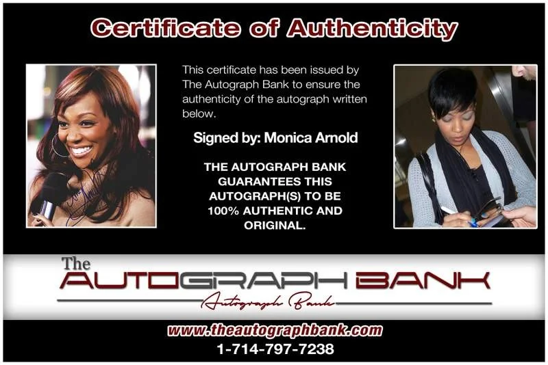 Monica Arnold — Monica Arnold authentic signed rap 8x10 photo W/Certificate Autographed (A00197), image 2