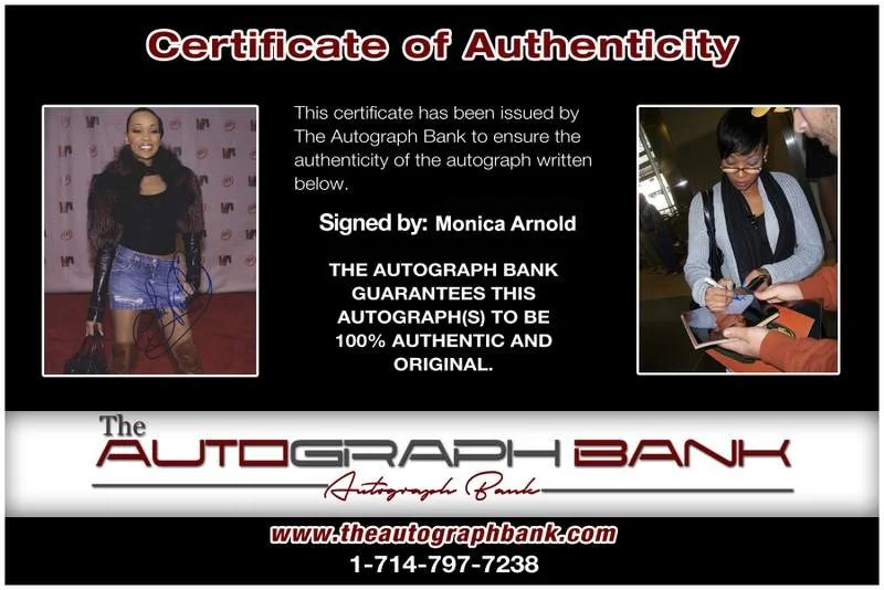 Monica Arnold — Monica Arnold authentic signed rap 8x10 photo W/Certificate Autographed (A0950), image 2