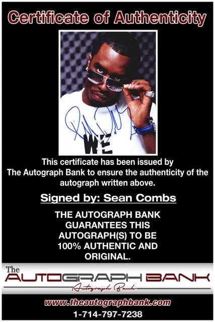 Puff Daddy — Puff Daddy Bad Boy authentic signed rap 8x10 photo W/Certificate Autographed, image 2