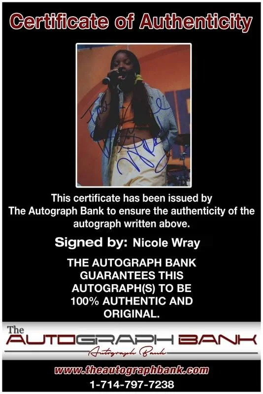 Nicole Wray — Nicole Wray authentic signed rap 8x10 photo W/Certificate Autographed (A0994), image 2