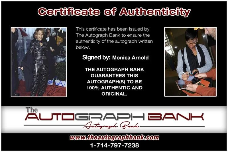 Monica Arnold — Monica Arnold authentic signed rap 8x10 photo W/Certificate Autographed (A0964), image 2