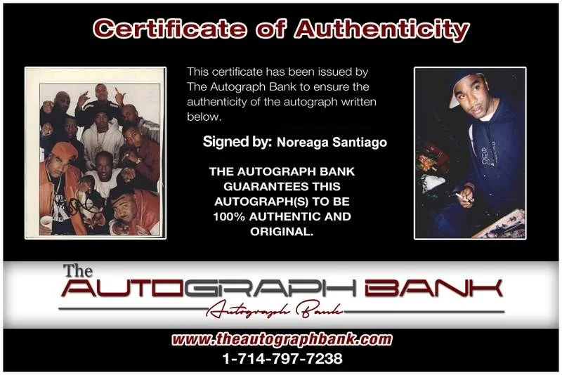 Noreaga Santiago — Noreaga NORE Santiago signed rap 8x10 magazine page W/Certificate Autographed 57, image 2
