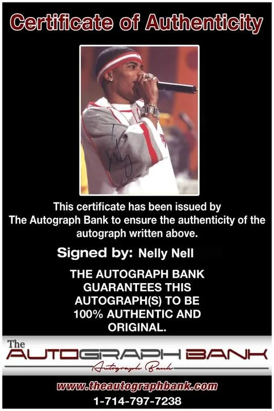Nelly — Nelly Nell authentic signed rap 8x10 photo W/Certificate Autographed (A0990), изображение 2