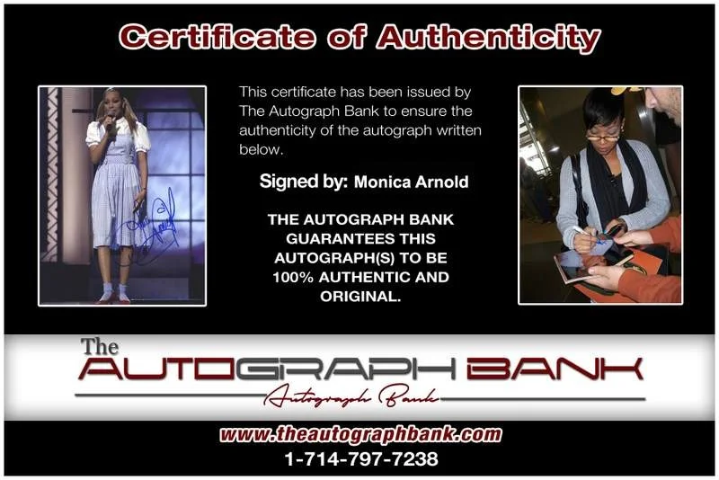 Monica Arnold — Monica Arnold authentic signed rap 8x10 photo W/Certificate Autographed (A0963), image 2