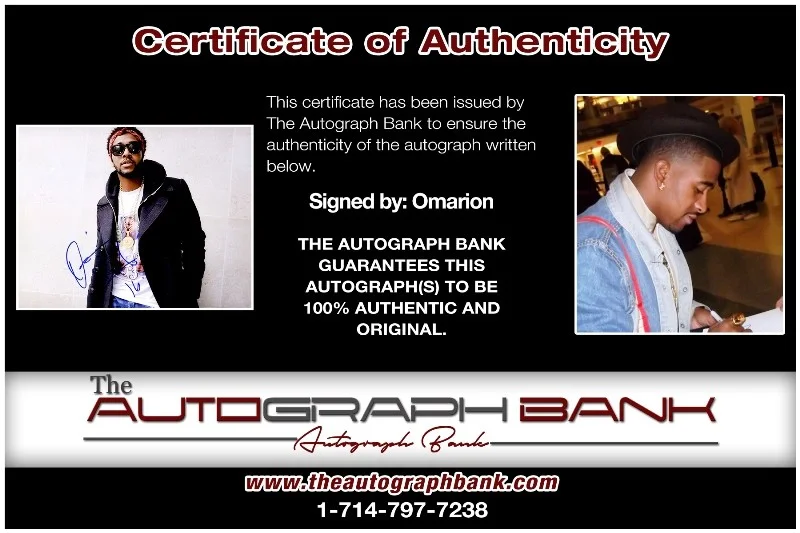 Omarion — Omarion authentic signed RAPPER 8x10 photo W/ Certificate Autographed (26-h), изображение 2
