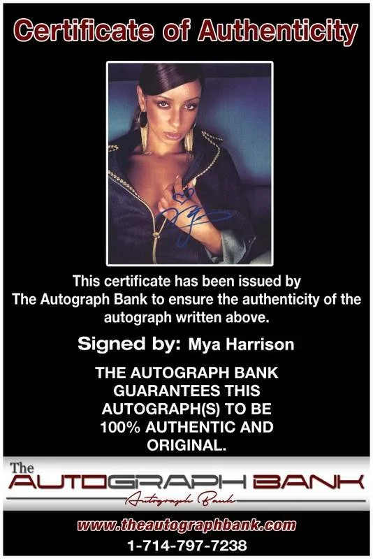 Mya Harrison — Mya Harrison authentic signed rap 8x10 photo W/Certificate Autographed (A0974), image 2