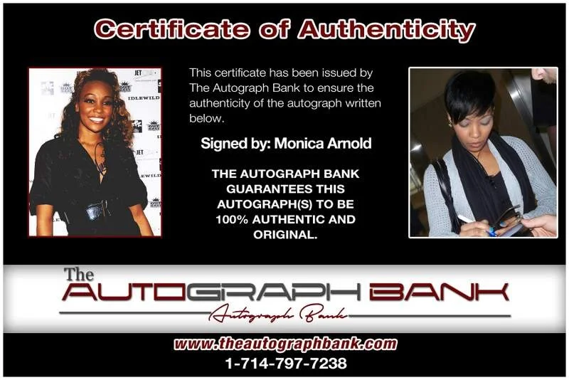 Monica Arnold — Monica Arnold authentic signed rap 8x10 photo W/Certificate Autographed (A00177), image 2
