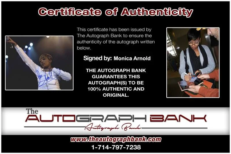 Monica Arnold — Monica Arnold authentic signed rap 8x10 photo W/Certificate Autographed (A0956), image 2