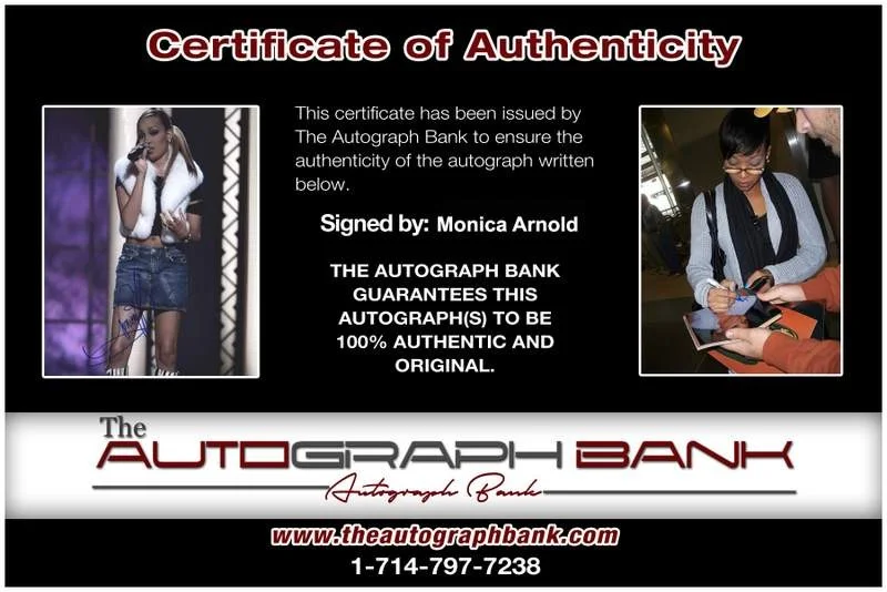 Monica Arnold — Monica Arnold authentic signed rap 8x10 photo W/Certificate Autographed (A0951), image 2