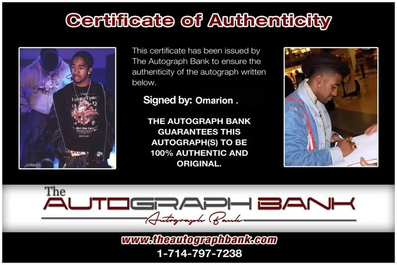 Omarion — Omarion Grandberry signed rap 8x10 photo W/Certificate Autographed (A1002), image 2