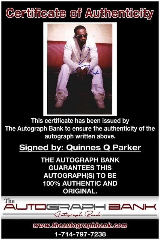 Quinnes Parker — 112 Quinnes Q Parker authentic signed rap 8x10 photo W/Cert Autographed A00098, image 2