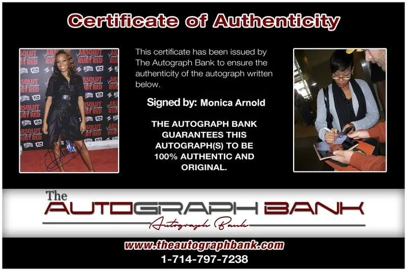 Monica Arnold — Monica Arnold authentic signed rap 8x10 photo W/Certificate Autographed (A0962), image 2