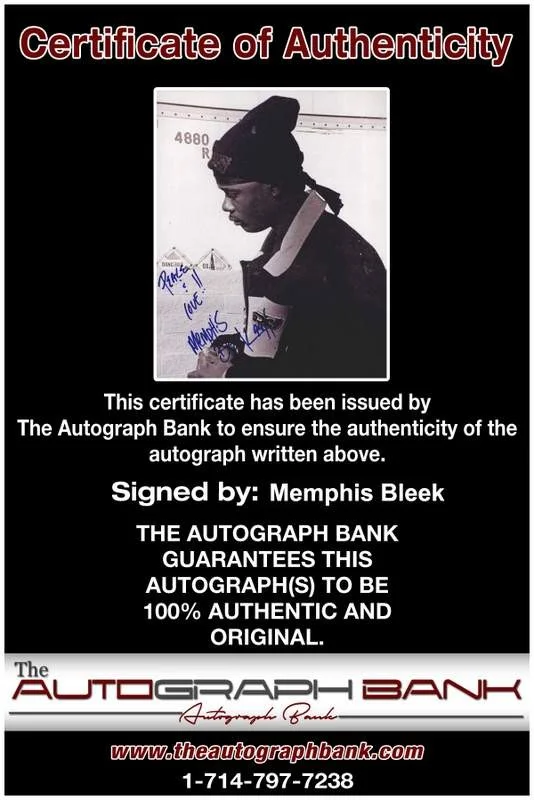Memphis Bleek — The Roc Memphis Bleek signed rap 8x10 photo W/Certificate Autographed (A0916), изображение 2