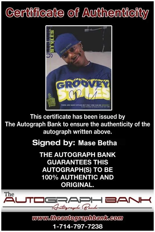 Mase Betha — Murder Mase Betha signed rap 8x10 magazine page W/Certificate Autographed A22, image 2