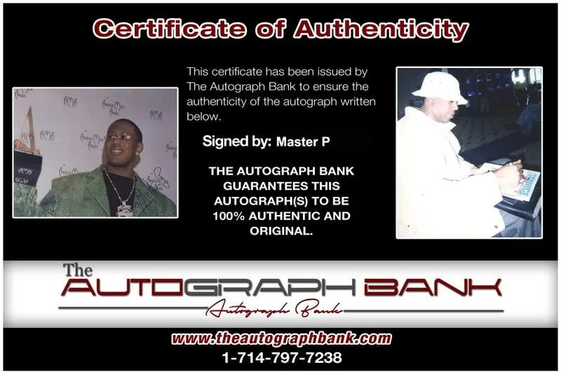 Master P — No Limit Master P authentic signed rap 8x10 photo W/Certificate Autographed 0905, image 2