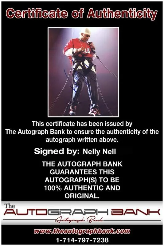 Nelly — Nelly Nell authentic signed rap 8x10 photo W/Certificate Autographed (A0988), image 2