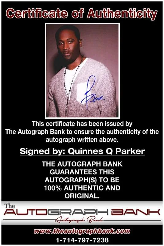 Quinnes Parker — 112 Quinnes Q Parker authentic signed rap 8x10 photo W/Cert Autographed A00097, изображение 2