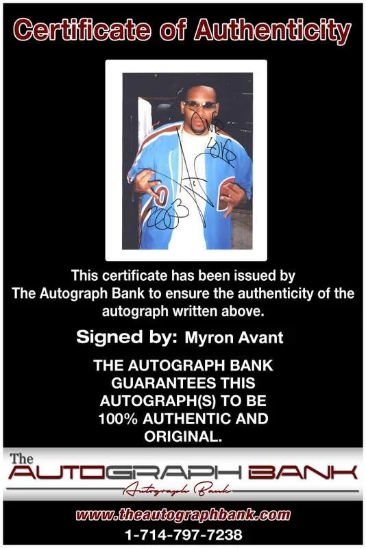 Myron Avant — Myron Avant authentic signed rap 8x10 photo W/Certificate Autographed (A0978), image 2