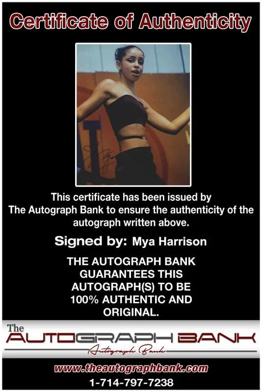 Mya Harrison — Mya Harrison authentic signed rap 8x10 photo W/Certificate Autographed (A0973), image 2