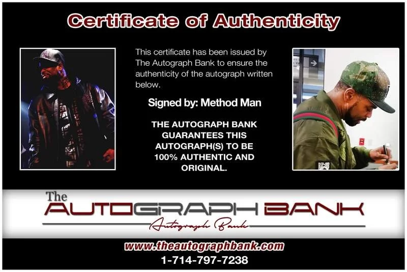 Method Man — Wu Tang Clan Method Man authentic signed rap 8x10 photo |Cert Autographed A00150, image 2