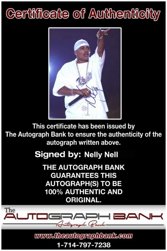 Nelly — Nelly Nell authentic signed rap 8x10 photo W/Certificate Autographed (A0989), image 2