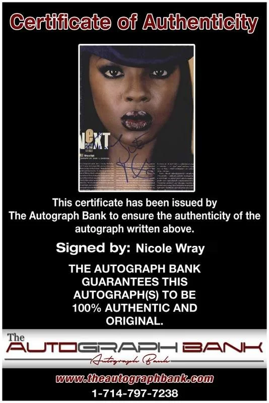 Nicole Wray — Nicole Wray authentic signed rap 8x10 magazine page W/Certificate Autographed 55, image 2