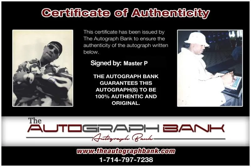 Master P — No Limit Records Master P Signed rap 8x10 magazine page W/Cert Autographed A29, изображение 2