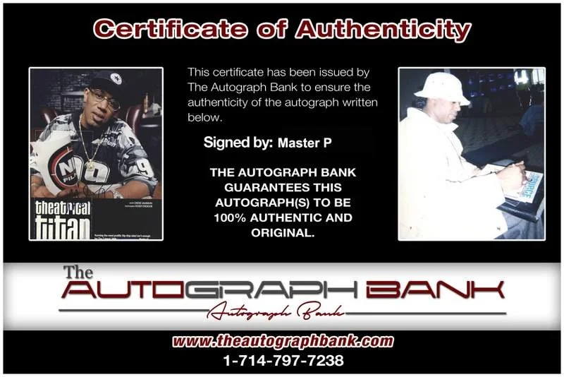 Master P — No Limit Records Master P Signed rap 8x10 magazine page W/Cert Autographed A30, image 2