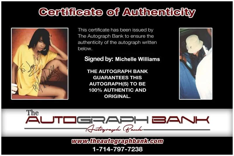 Michelle Williams — Destiney's Child Michelle Williams signed rap 8x10 photo W/Cert Autographed 0921, изображение 2