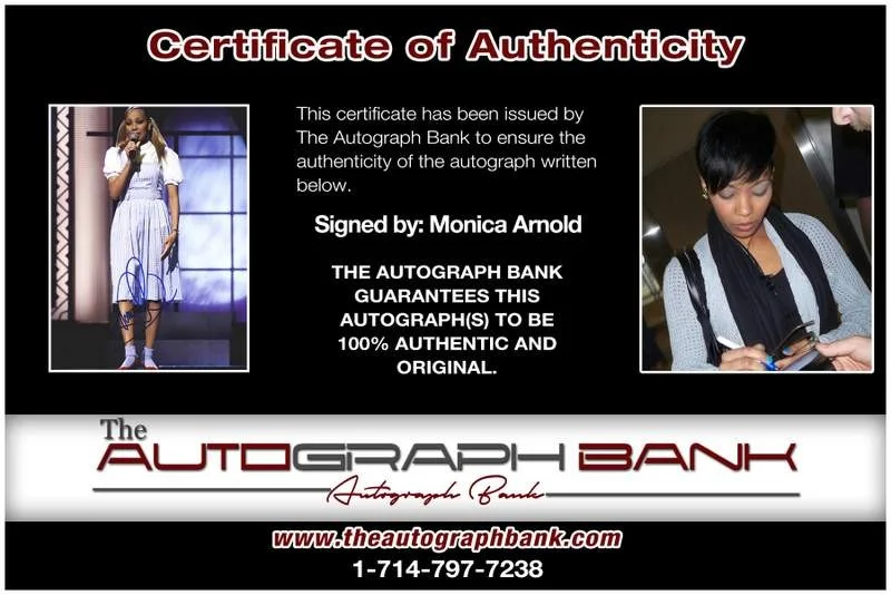 Monica Arnold — Monica Arnold authentic signed rap 8x10 photo W/Certificate Autographed (A00169), image 2