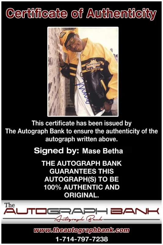 Mase Betha — Harlem Bad Boy Mase Betha signed 8x10 magazine page W/Certificate Autographed 23, изображение 2