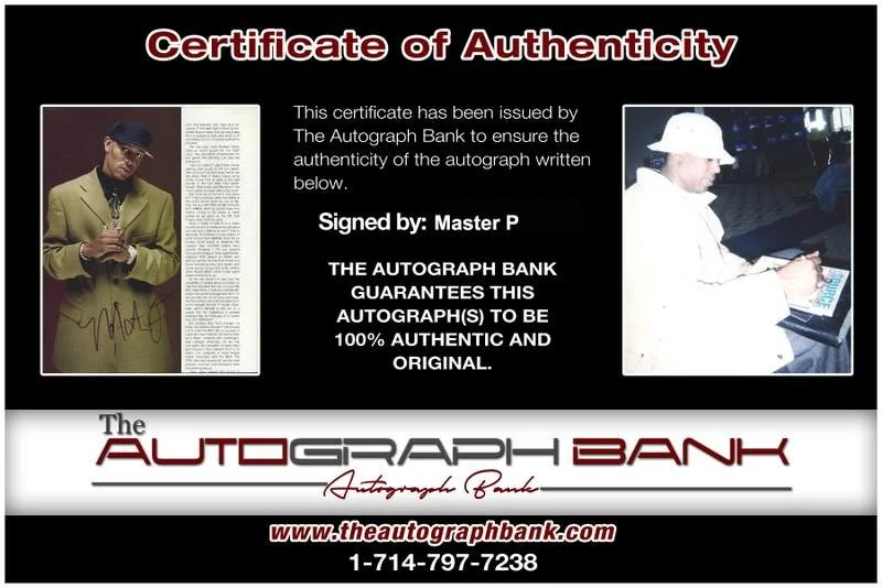 Master P — No Limit Records Master P Signed rap 8x10 magazine page W/Cert Autographed A34, изображение 2