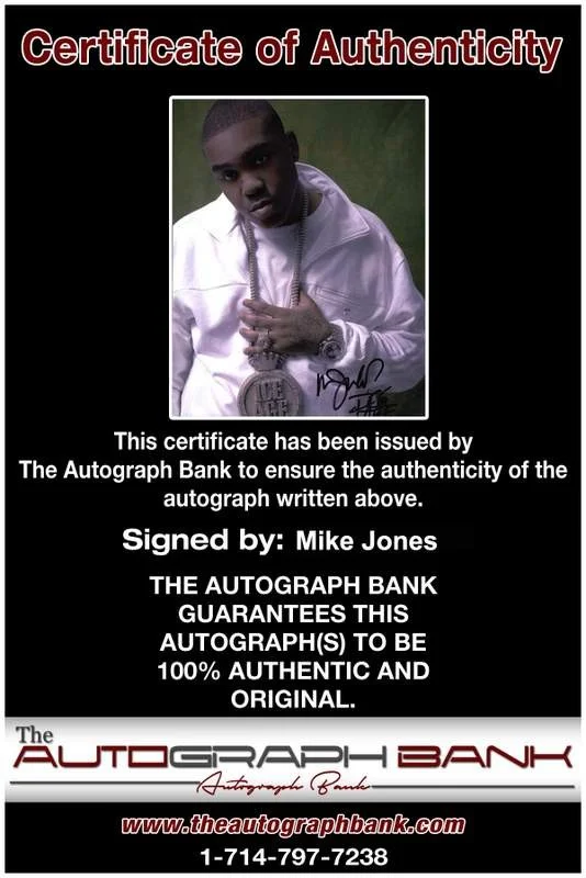 Mike Jones — Mike Jones authentic signed rap 8x10 photo W/Certificate Autographed (A0929), image 2