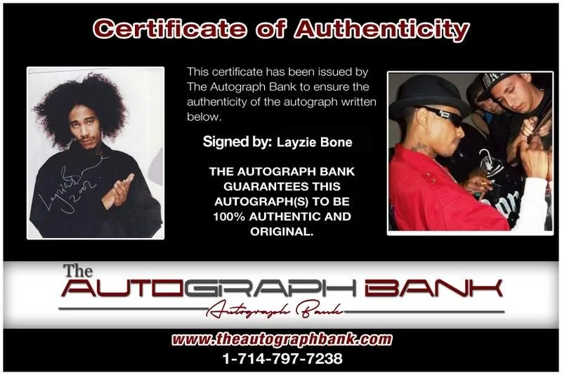 Layzie Bone — Layzie Bone Thugs N Harmony signed rap 8x10 photo W/Cert Autographed (A0801), изображение 2