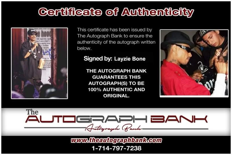 Layzie Bone — Layzie Bone Thugs N Harmony signed rap 8x10 photo W/Cert Autographed (A0804), изображение 2