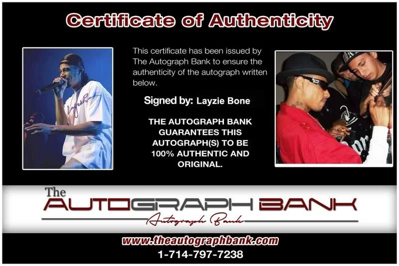 Layzie Bone — Layzie Bone Thugs N Harmony signed rap 8x10 photo W/Cert Autographed (A0806), изображение 2