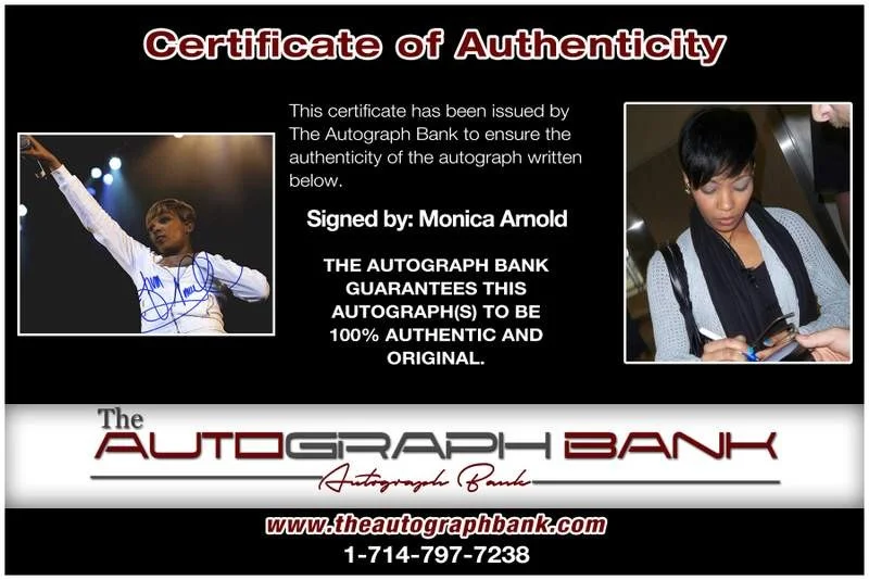 Monica Arnold — Monica Arnold authentic signed rap 8x10 photo W/Certificate Autographed (A00171), изображение 2