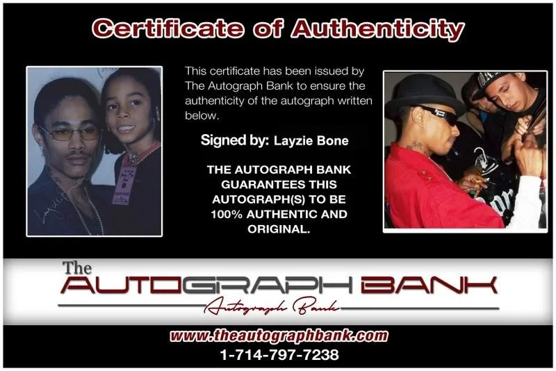 Layzie Bone — Layzie Bone Thugs N Harmony signed rap 8x10 photo W/Cert Autographed (A0798), изображение 2