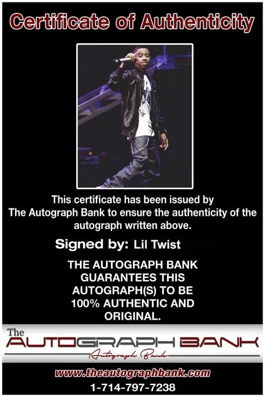 Lil Twist — Lil Twist authentic signed rap 8x10 photo W/Certificate Autographed (A0873), изображение 2