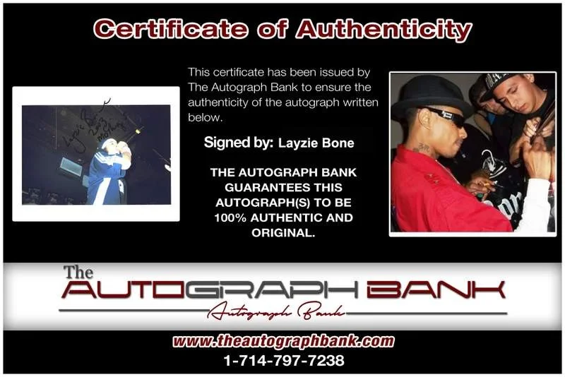 Layzie Bone — Layzie Bone Thugs N Harmony signed rap 8x10 photo W/Cert Autographed (A0817), изображение 2