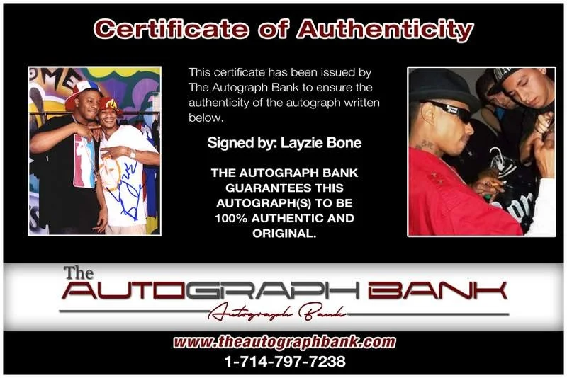 Layzie Bone — Bone Thugs N Harmony Layzie Bone authentic signed 8x10 photo |CERT A00645, image 2