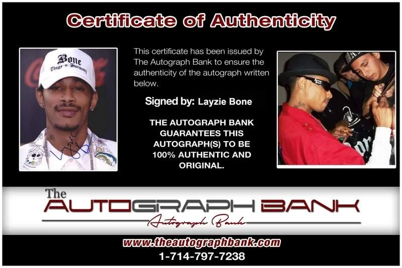 Layzie Bone — Layzie Bone Thugs N Harmony signed rap 8x10 photo W/Cert Autographed (A0841), изображение 2
