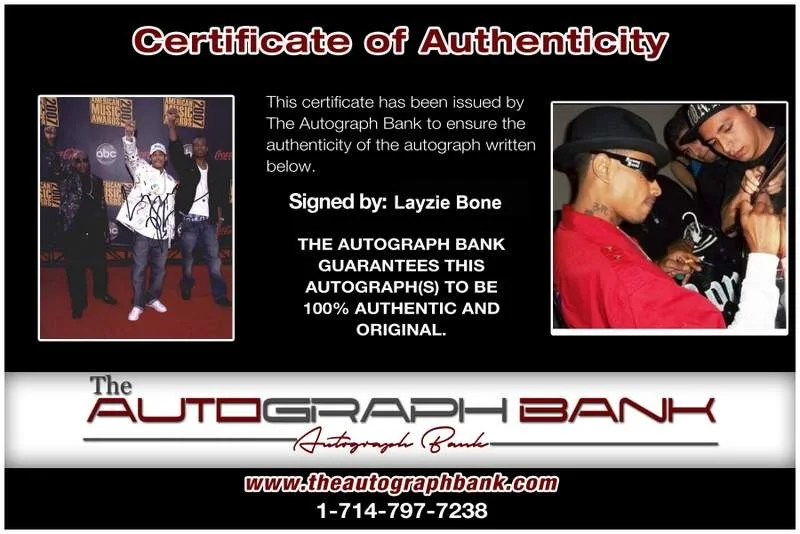 Layzie Bone — Layzie Bone Thugs N Harmony signed rap 8x10 photo W/Cert Autographed (A0802), изображение 2