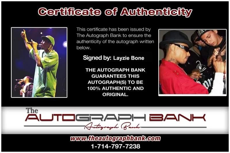Layzie Bone — Layzie Bone Thugs N Harmony signed rap 8x10 photo W/Cert Autographed (A0819), изображение 2