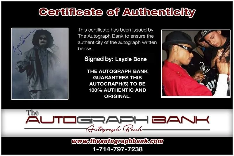 Layzie Bone — Layzie Bone Thugs N Harmony signed rap 8x10 photo W/Cert Autographed (A0796), изображение 2