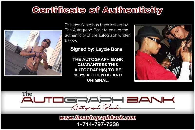 Layzie Bone — Layzie Bone Thugs N Harmony signed rap 8x10 photo W/Cert Autographed (A0831), изображение 2