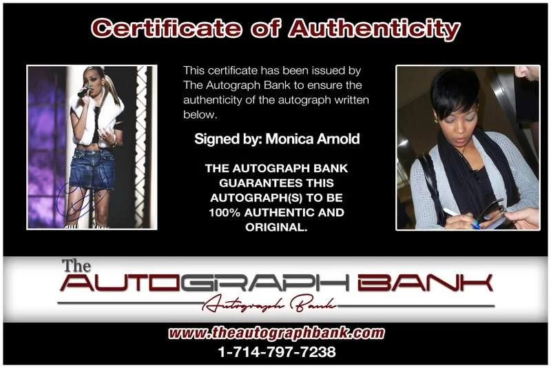 Monica Arnold — Monica Arnold authentic signed rap 8x10 photo W/Certificate Autographed (A00161), image 2