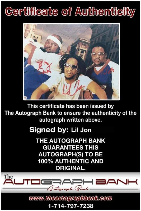 Lil Jon — Lil Jon authentic signed rap 8x10 photo W/Certificate Autographed (A0867), image 2