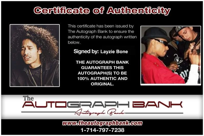 Layzie Bone — Layzie Bone Thugs N Harmony signed rap 8x10 photo W/Cert Autographed (A0842), изображение 2