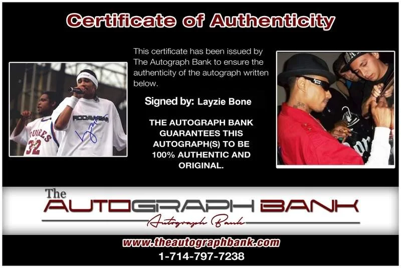 Layzie Bone — Layzie Bone Thugs N Harmony signed rap 8x10 photo W/Cert Autographed (A0811), изображение 2